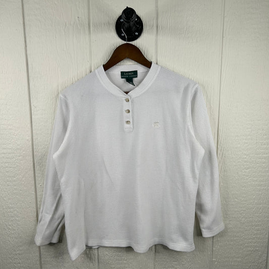 Vintage Ralph Lauren White Thermal Long Sleeve (M)