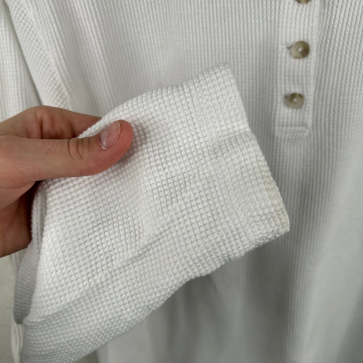 Vintage Ralph Lauren White Thermal Long Sleeve (M)