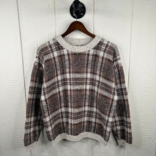 Vintage 90's Neutral Plaid Sweater (M)