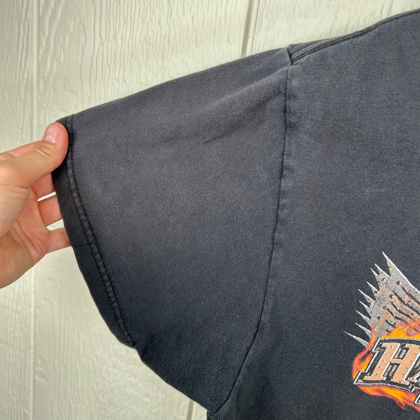 Vintage 90's Harley Davidson Kansas Flames Graphic Tee (L)