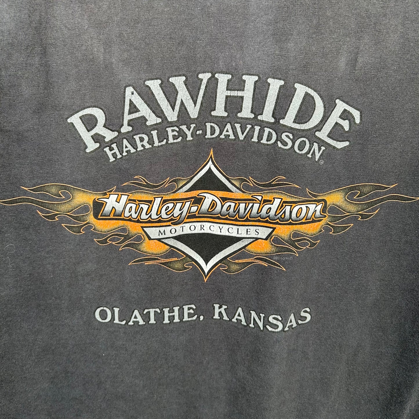 Vintage 90's Harley Davidson Kansas Flames Graphic Tee (L)