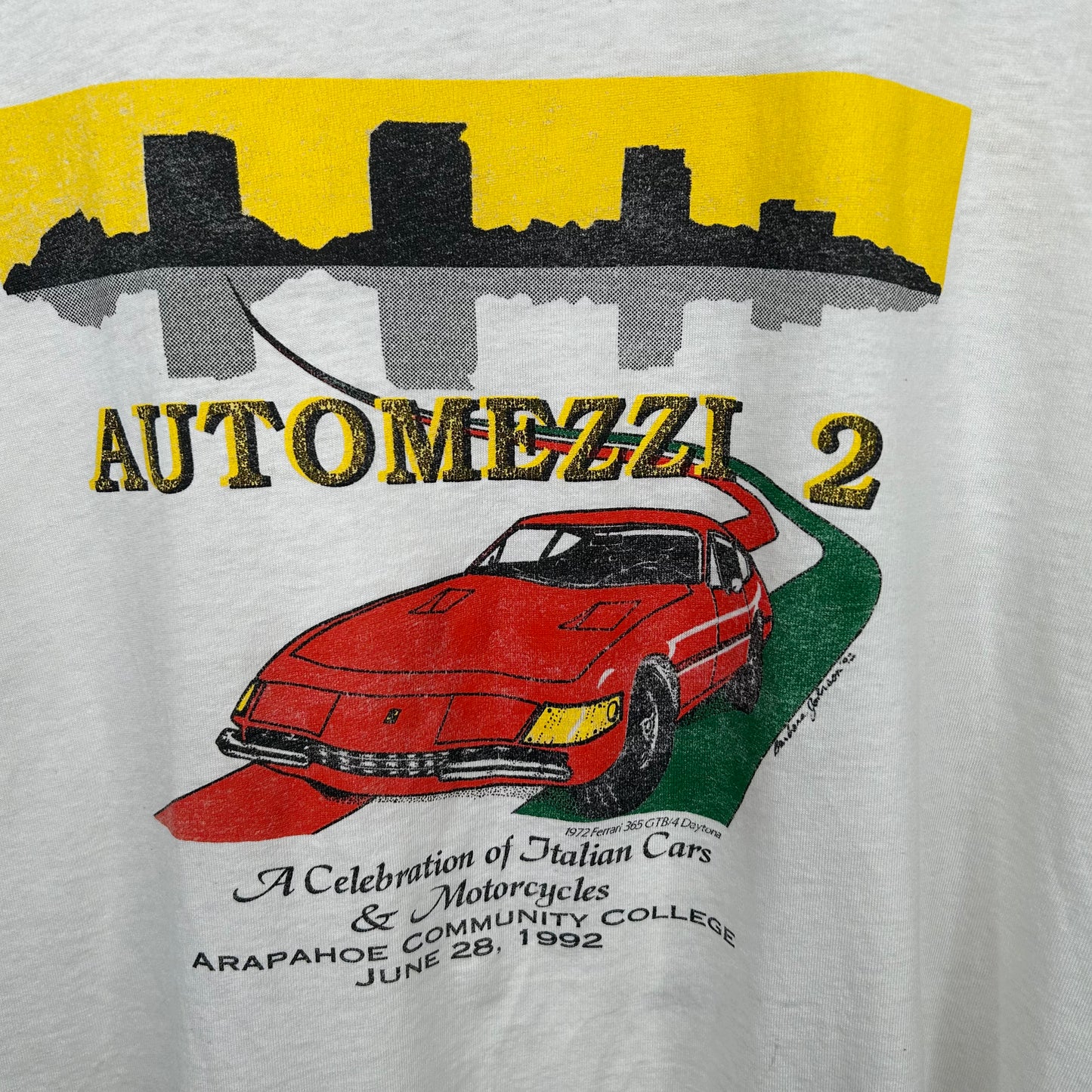 Vintage 90's Automezzi 2 Ferrari Graphic Tee (XL)