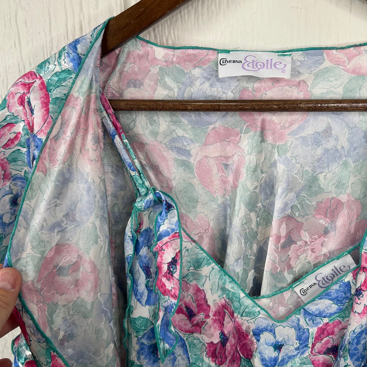 Vintage 80's Floral Dress & Robe Set (S)