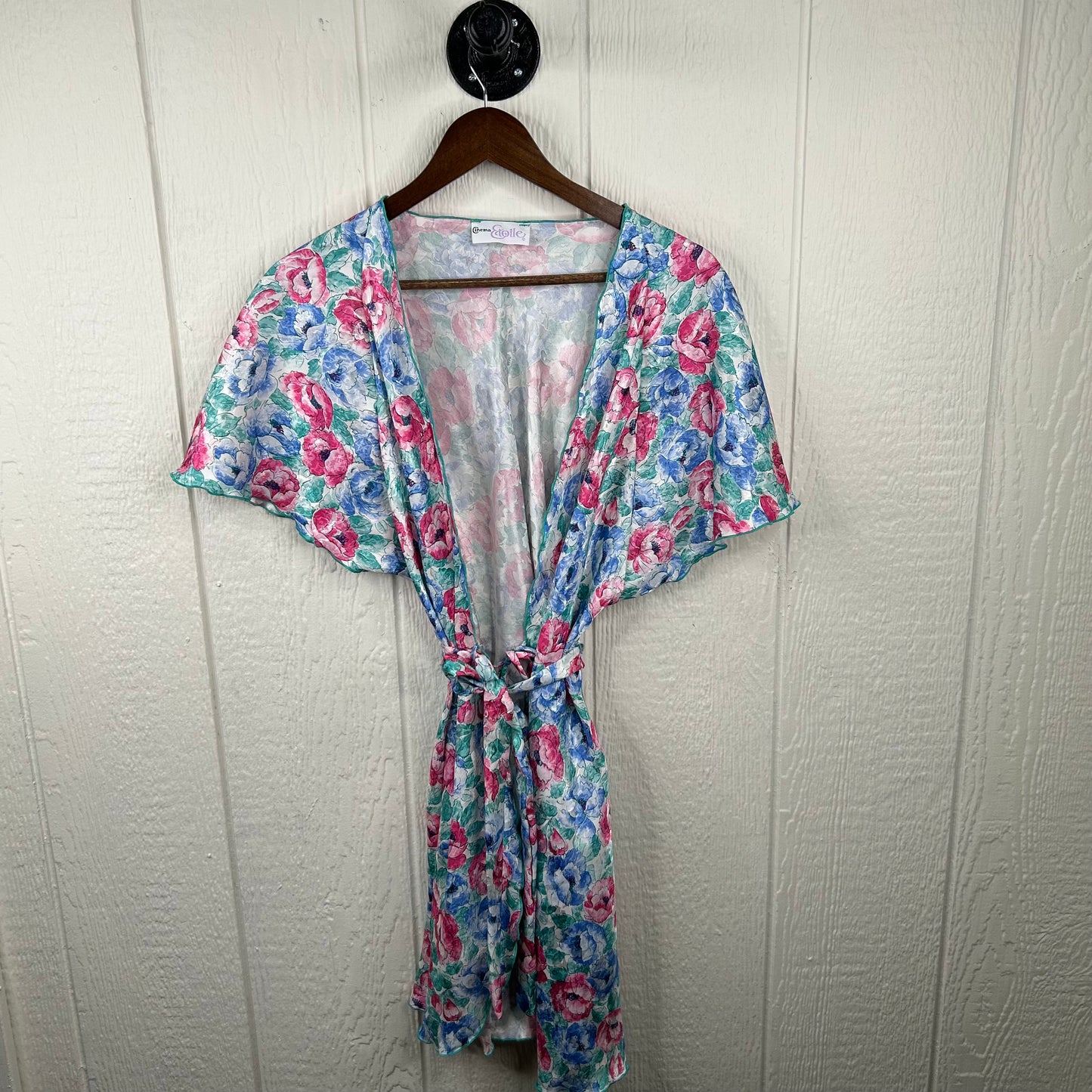 Vintage 80's Floral Dress & Robe Set (S)