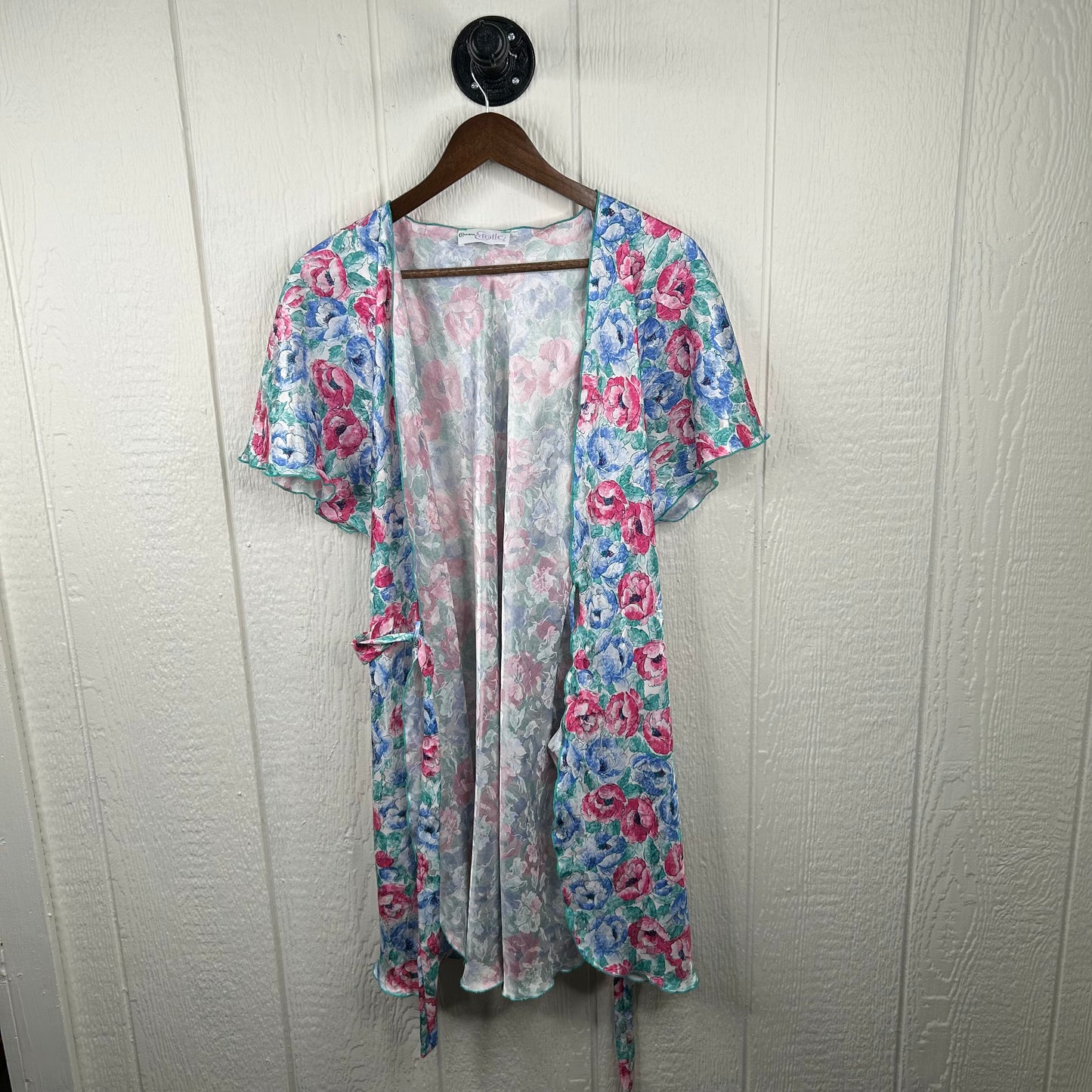Vintage 80's Floral Dress & Robe Set (S)