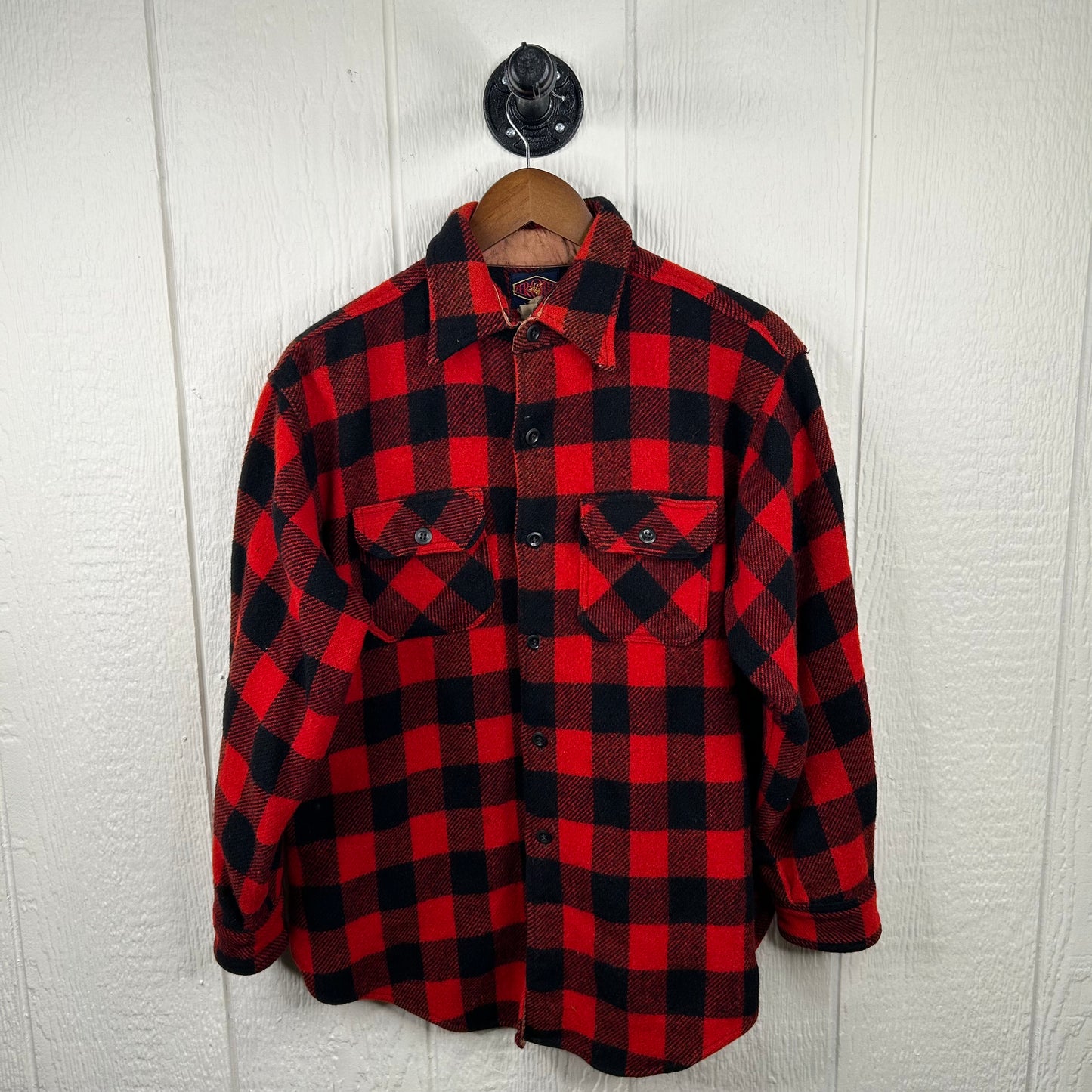 Vintage 90's Plaid Wool Button-Up (L)