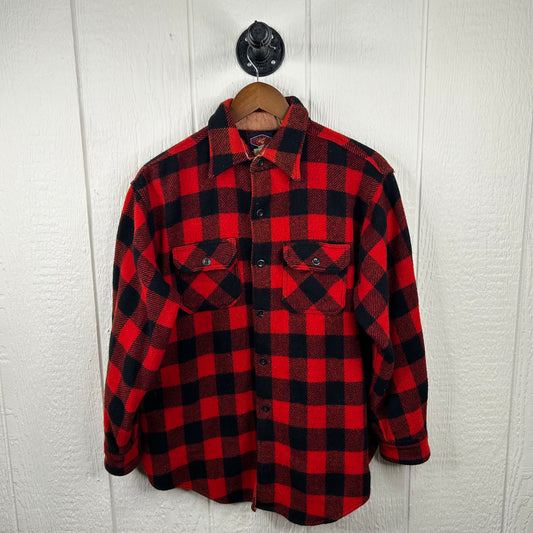 Vintage 90's Plaid Wool Button-Up (L)