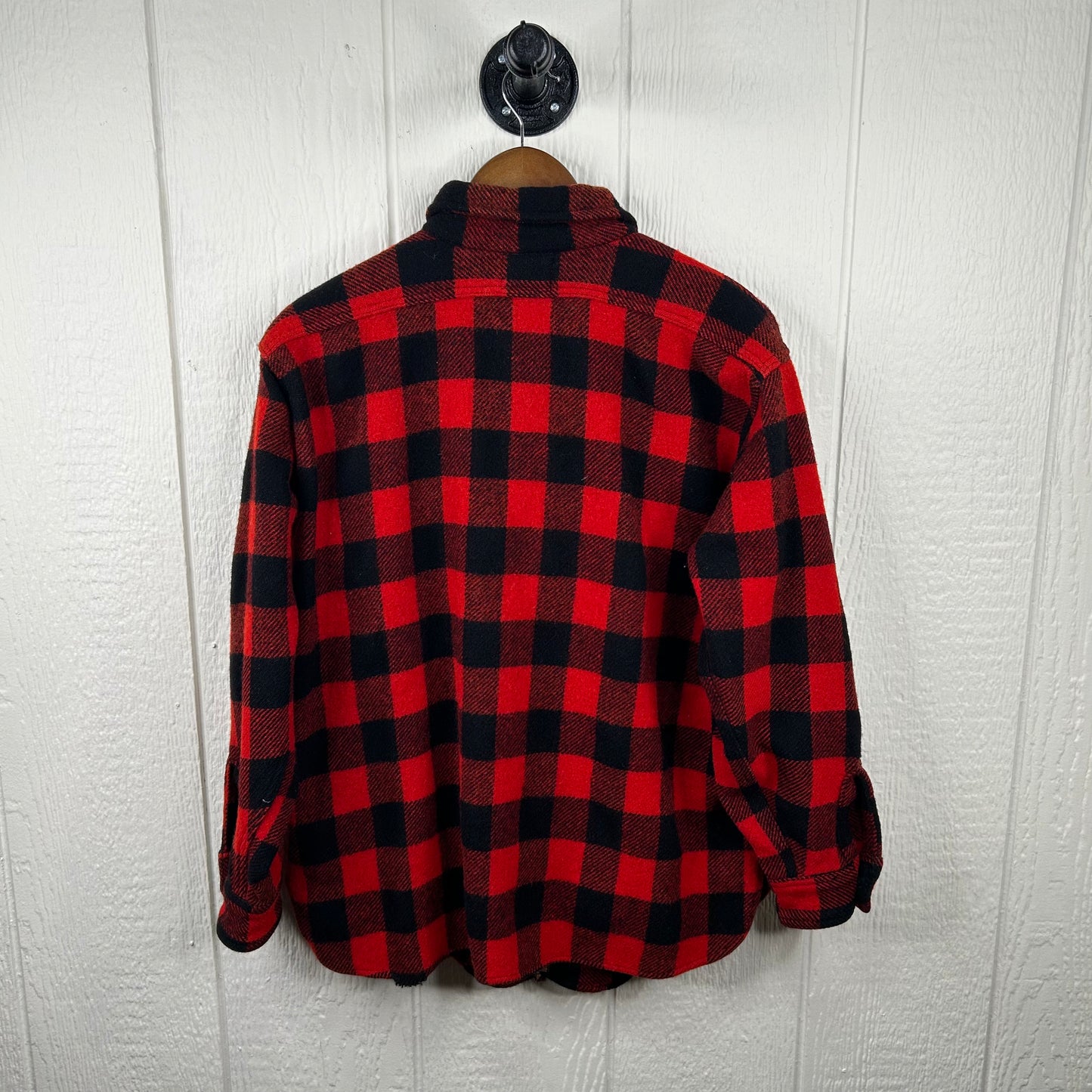 Vintage 90's Plaid Wool Button-Up (L)