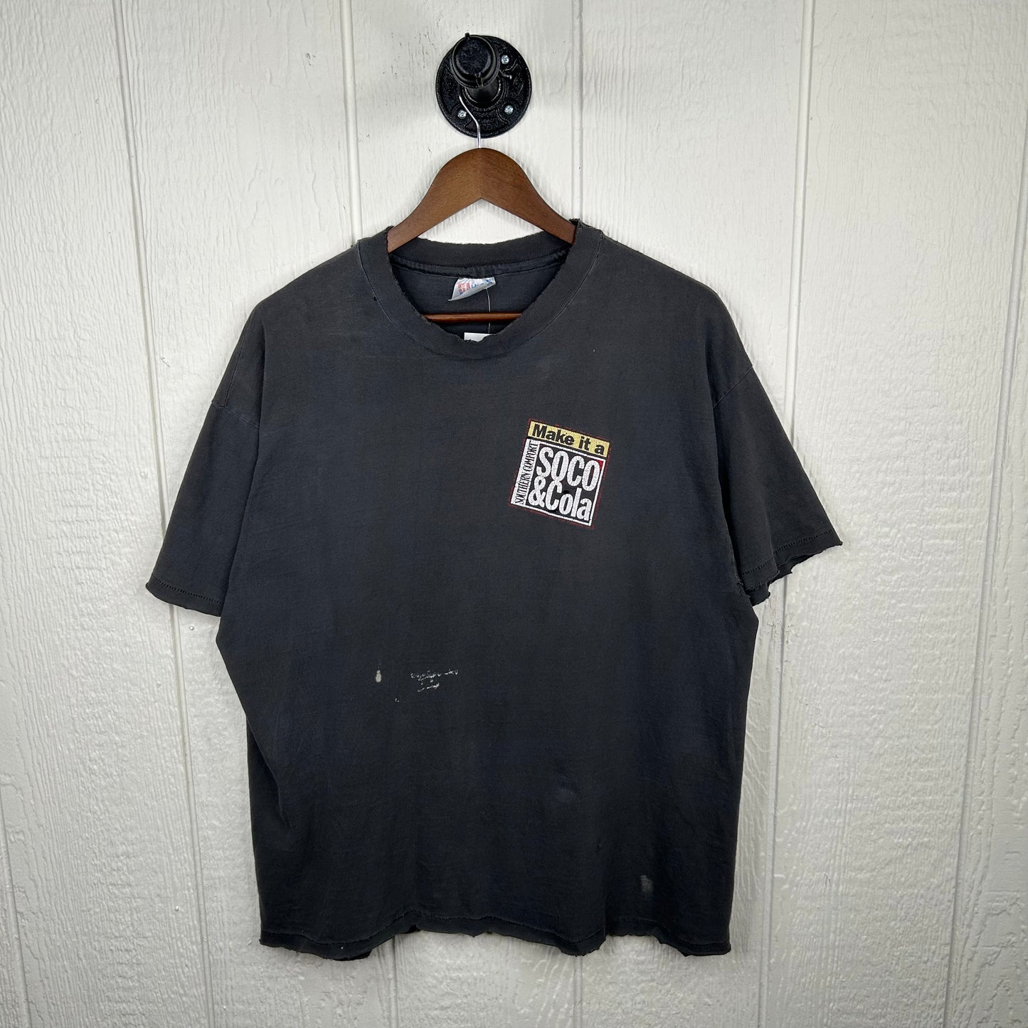 Vintage 90's Thrashed Soco & Cola Graphic Tee (XL)