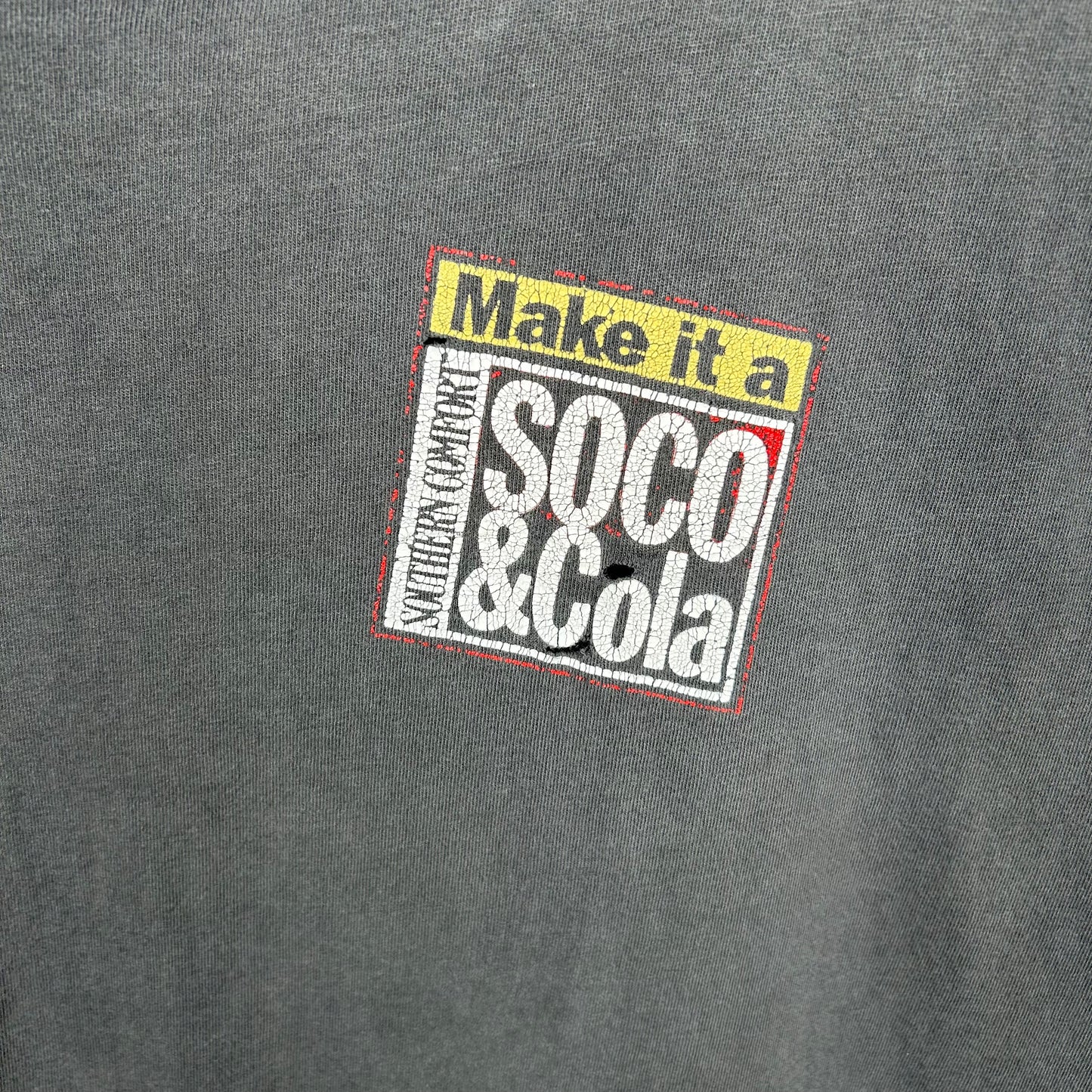Vintage 90's Thrashed Soco & Cola Graphic Tee (XL)