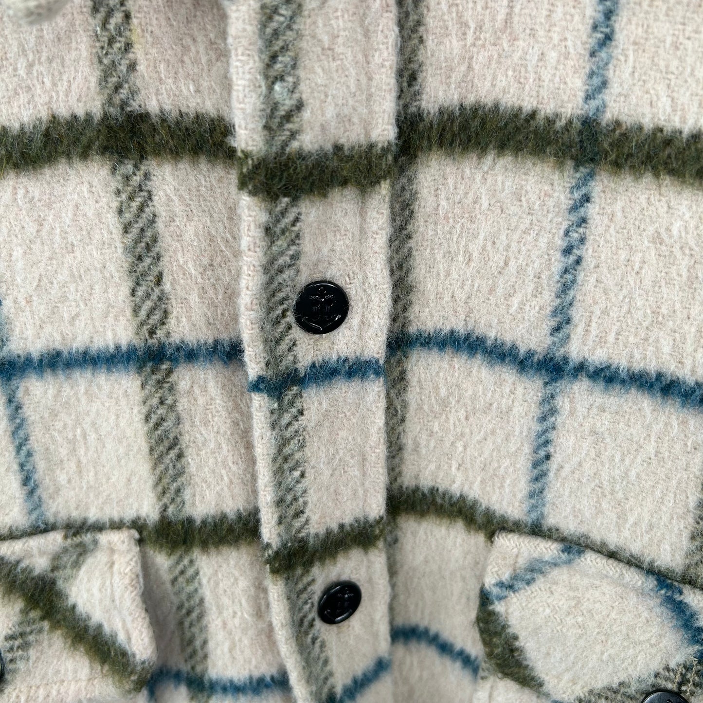 Vintage 70's Niagara Cream Plaid Flannel (M)
