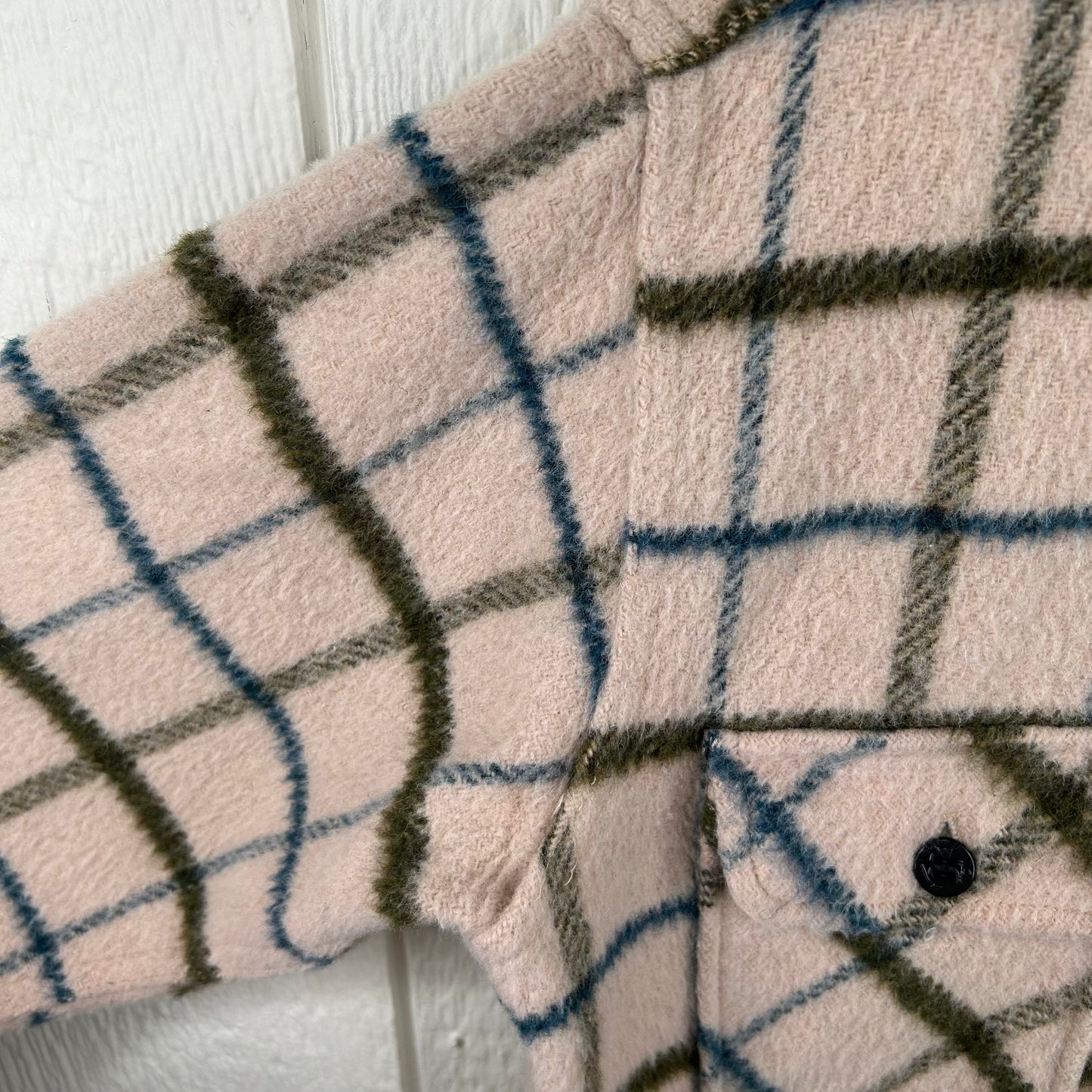 Vintage 70's Niagara Cream Plaid Flannel (M)