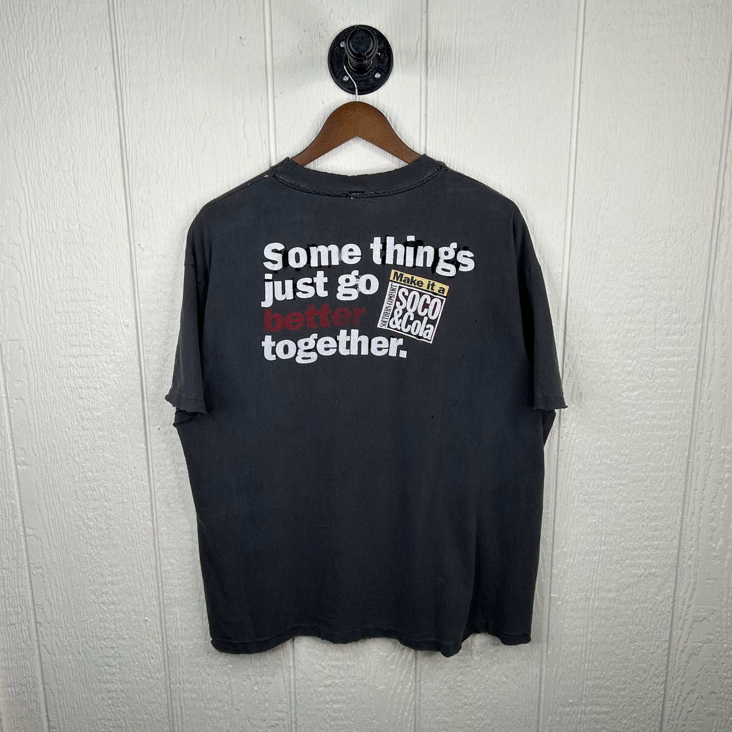 Vintage 90's Thrashed Soco & Cola Graphic Tee (XL)