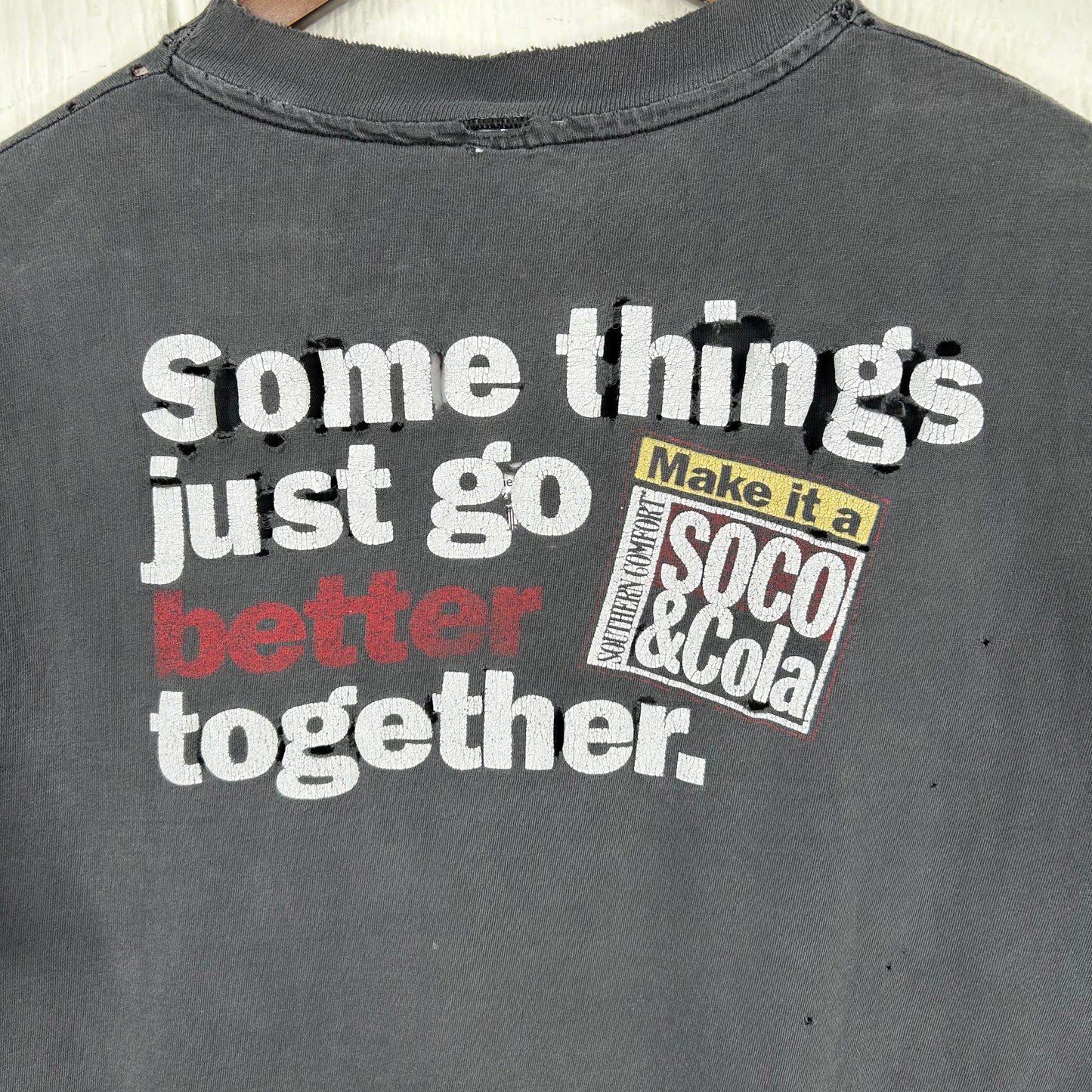 Vintage 90's Thrashed Soco & Cola Graphic Tee (XL)