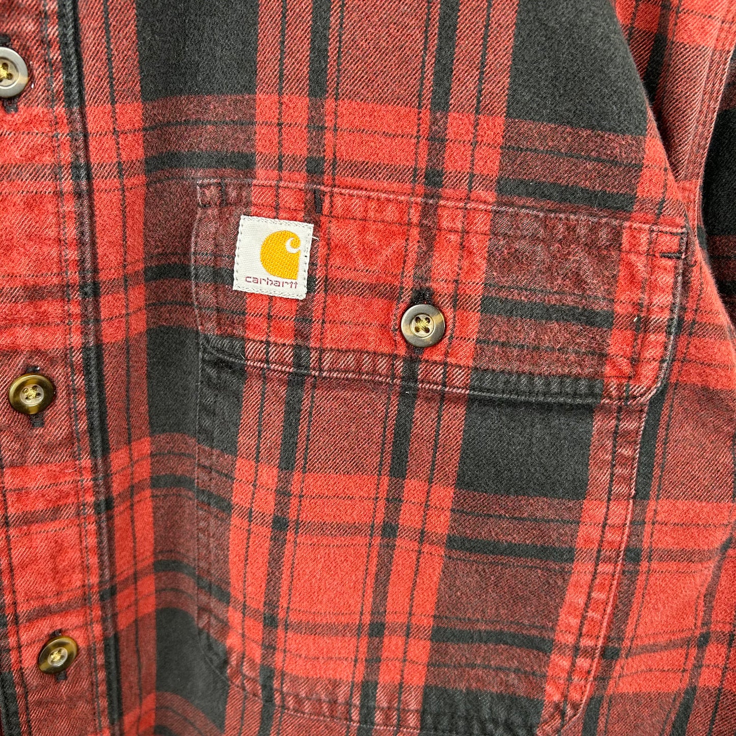 Y2K Carhartt Plaid Button-Up Flannel (M)