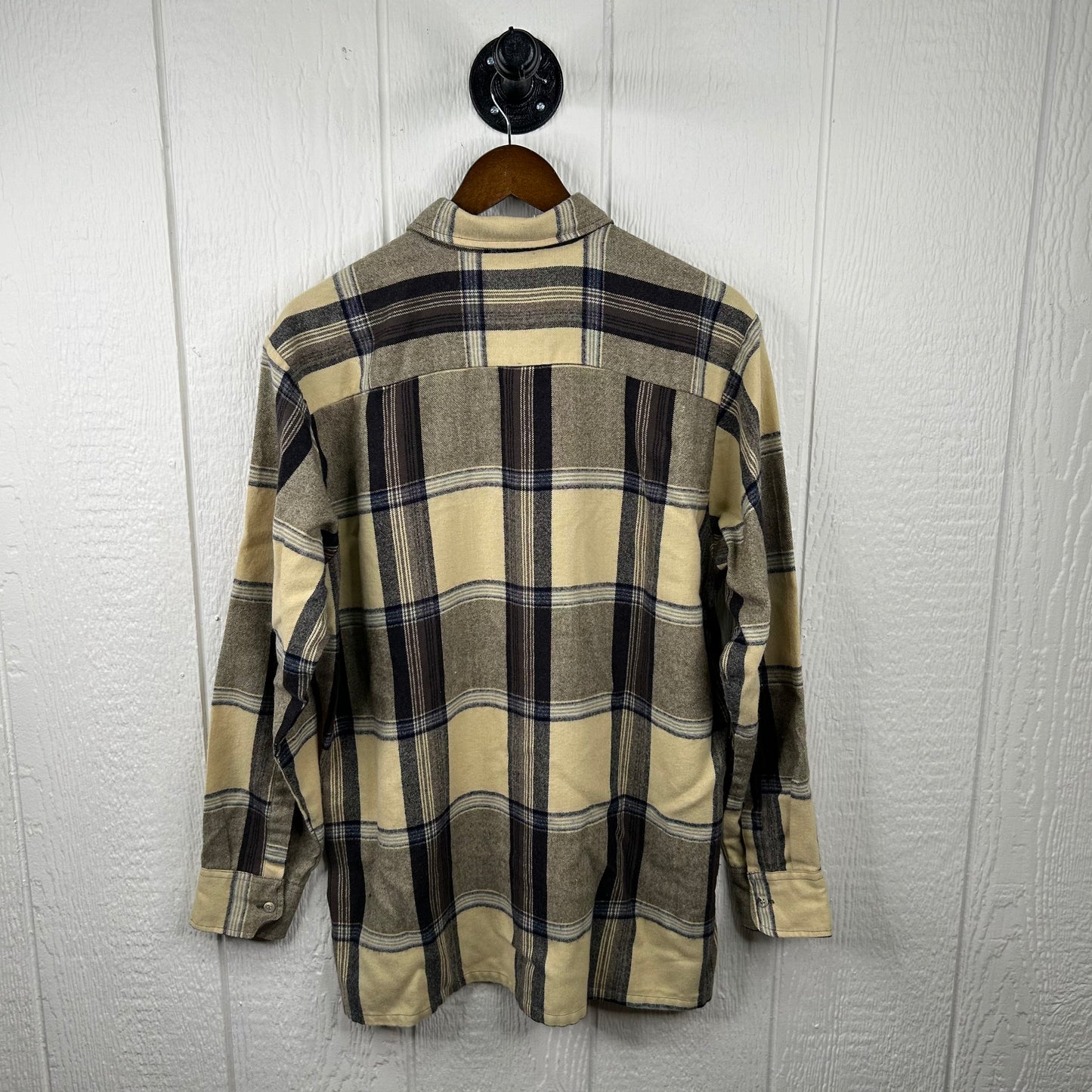Vintage 90's Yellow Plaid Button-Up Flannel (XL)