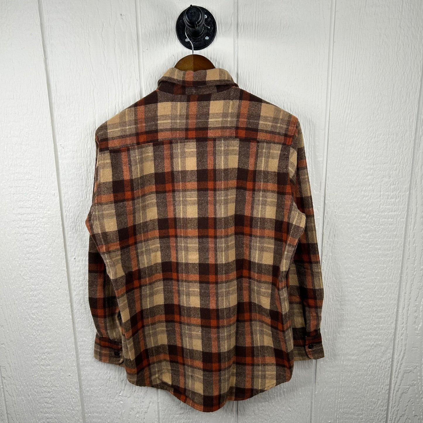 Vintage 80's JcPenny Neutral Plaid Button-Up Flannel (M)