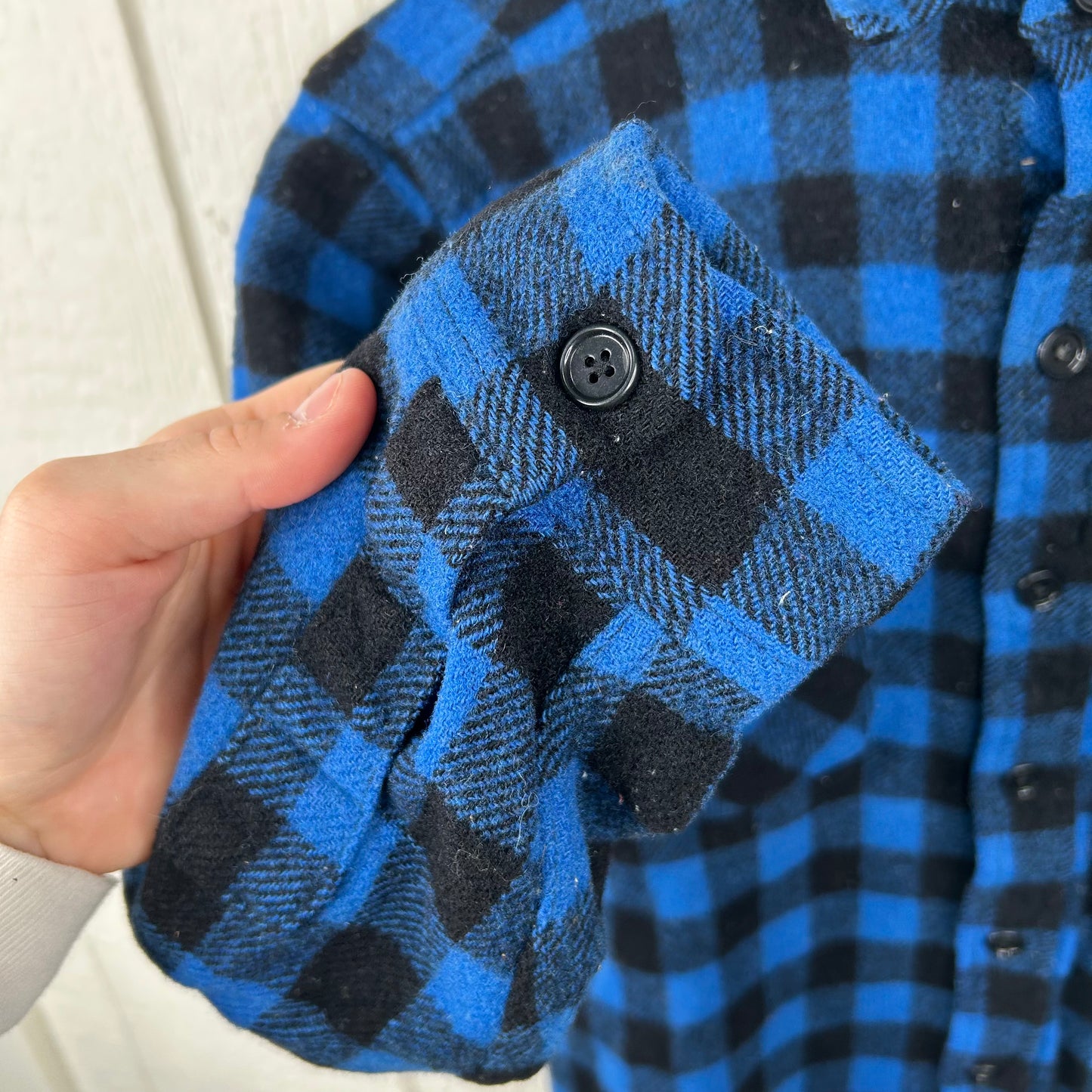 Vintage 80's Wool Plaid Button-Up Flannel (M)