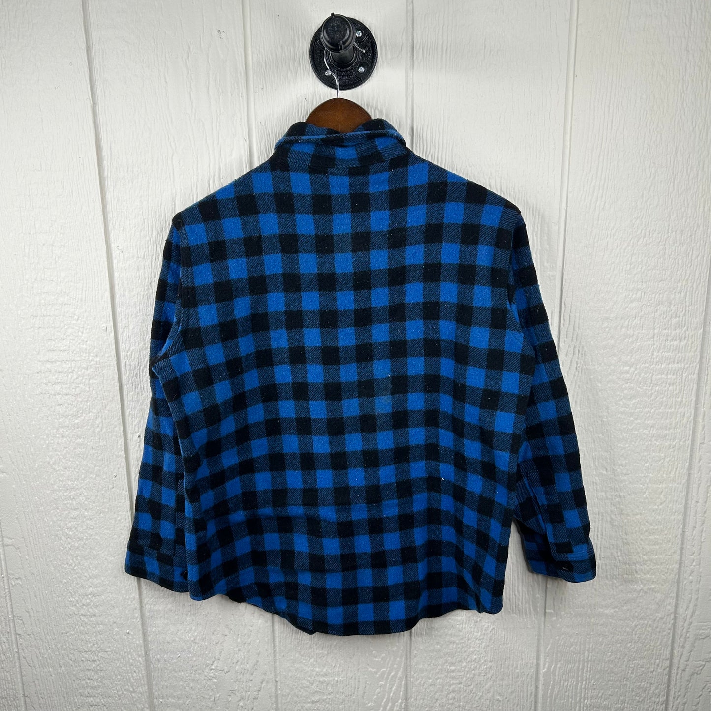 Vintage 80's Wool Plaid Button-Up Flannel (M)