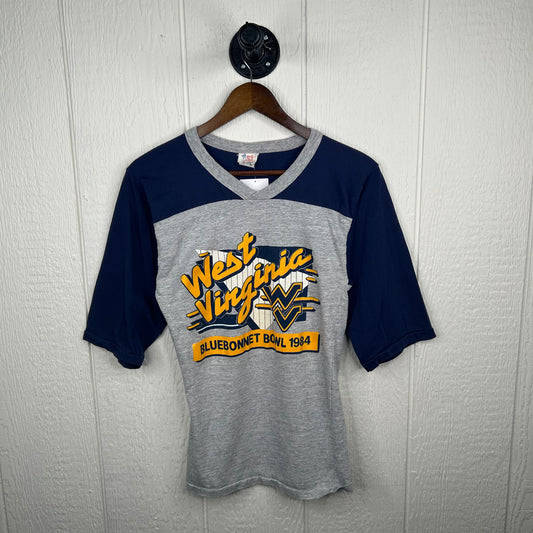 Vintage 1984 West Virginia University Bluebonnet Bowl Graphic Tee (M)