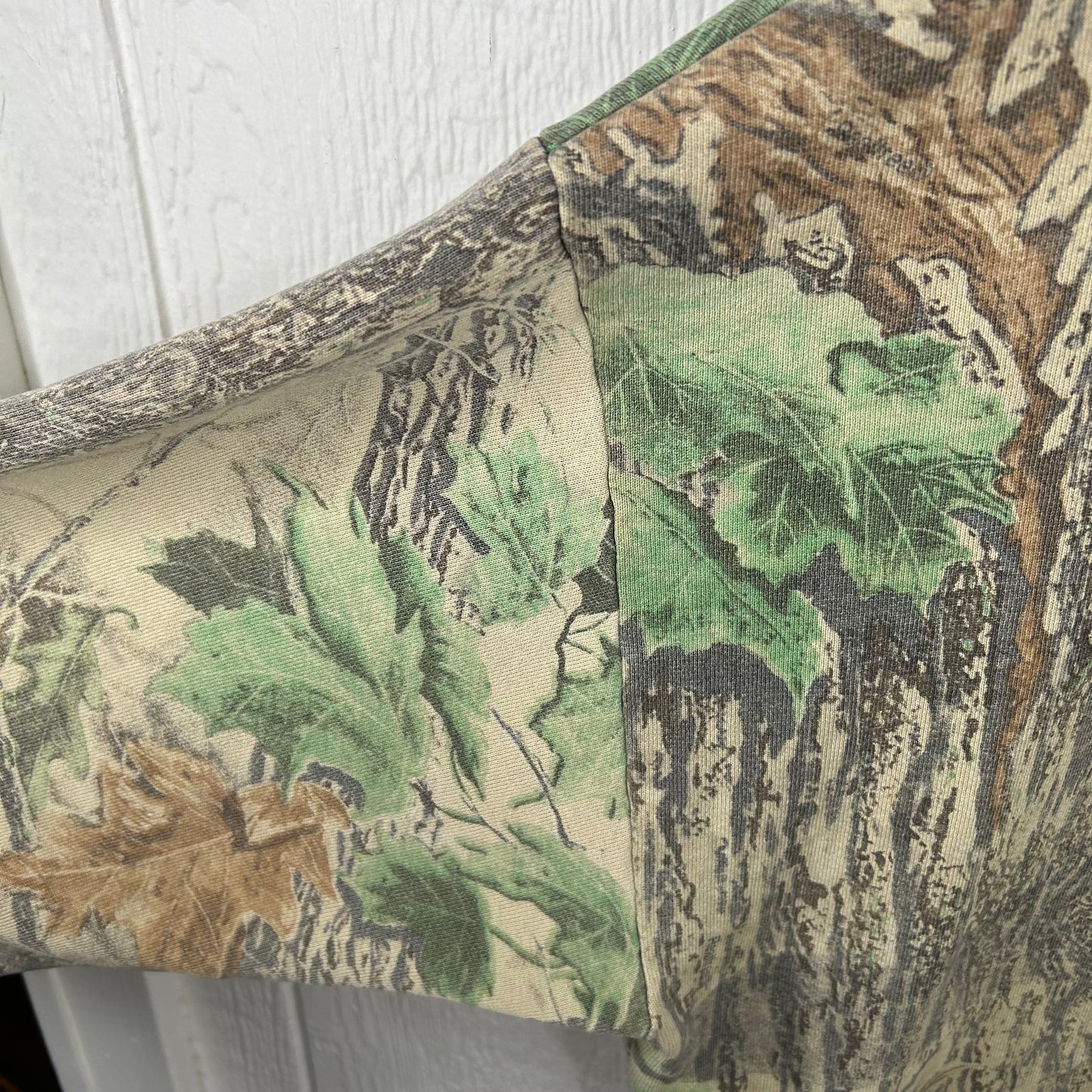 Vintage 90's Faded Camo Quater-Zip Graphic Crewneck (XL)