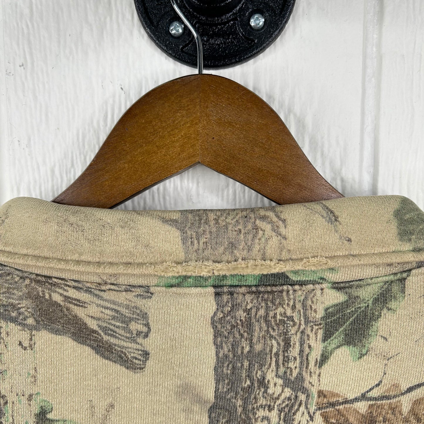 Vintage 90's Faded Camo Quater-Zip Graphic Crewneck (XL)