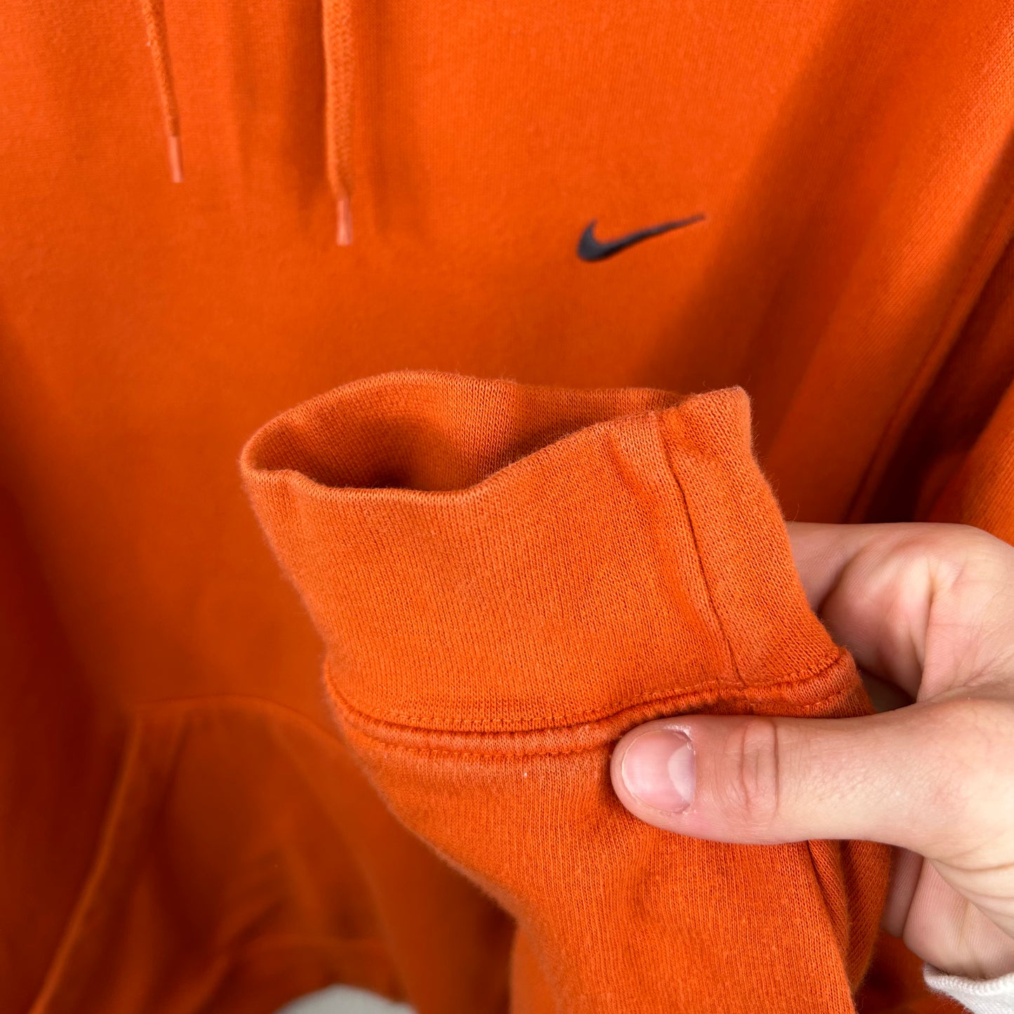 Vintage 90's Sun Faded Orange Nike Hoodie (XL)