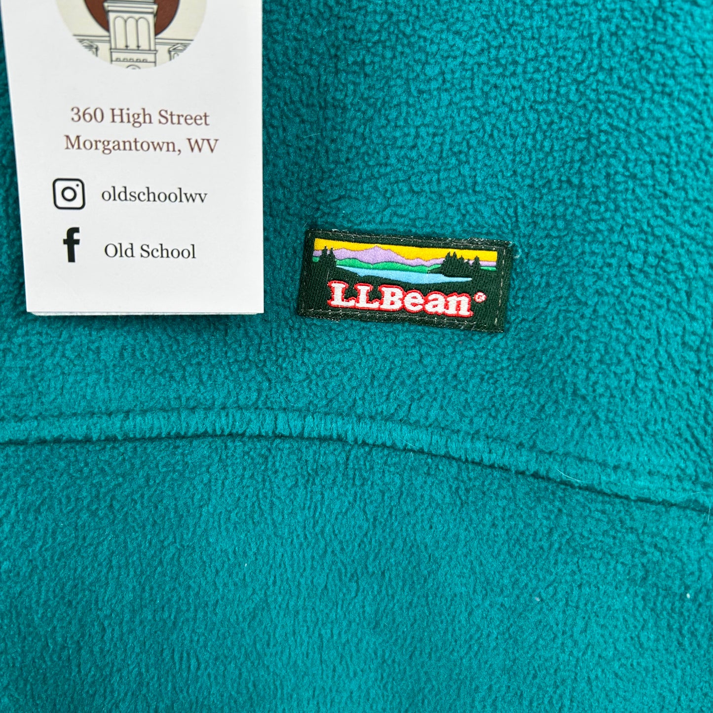 Vintage 90's Teal LLBean Full-Zip Fleece Jacket (XL)
