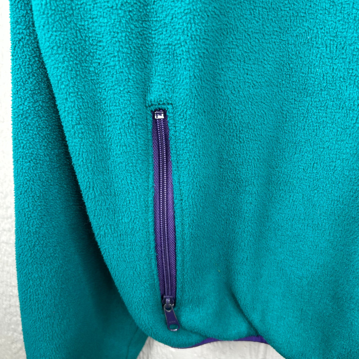 Vintage 90's Teal LLBean Full-Zip Fleece Jacket (XL)