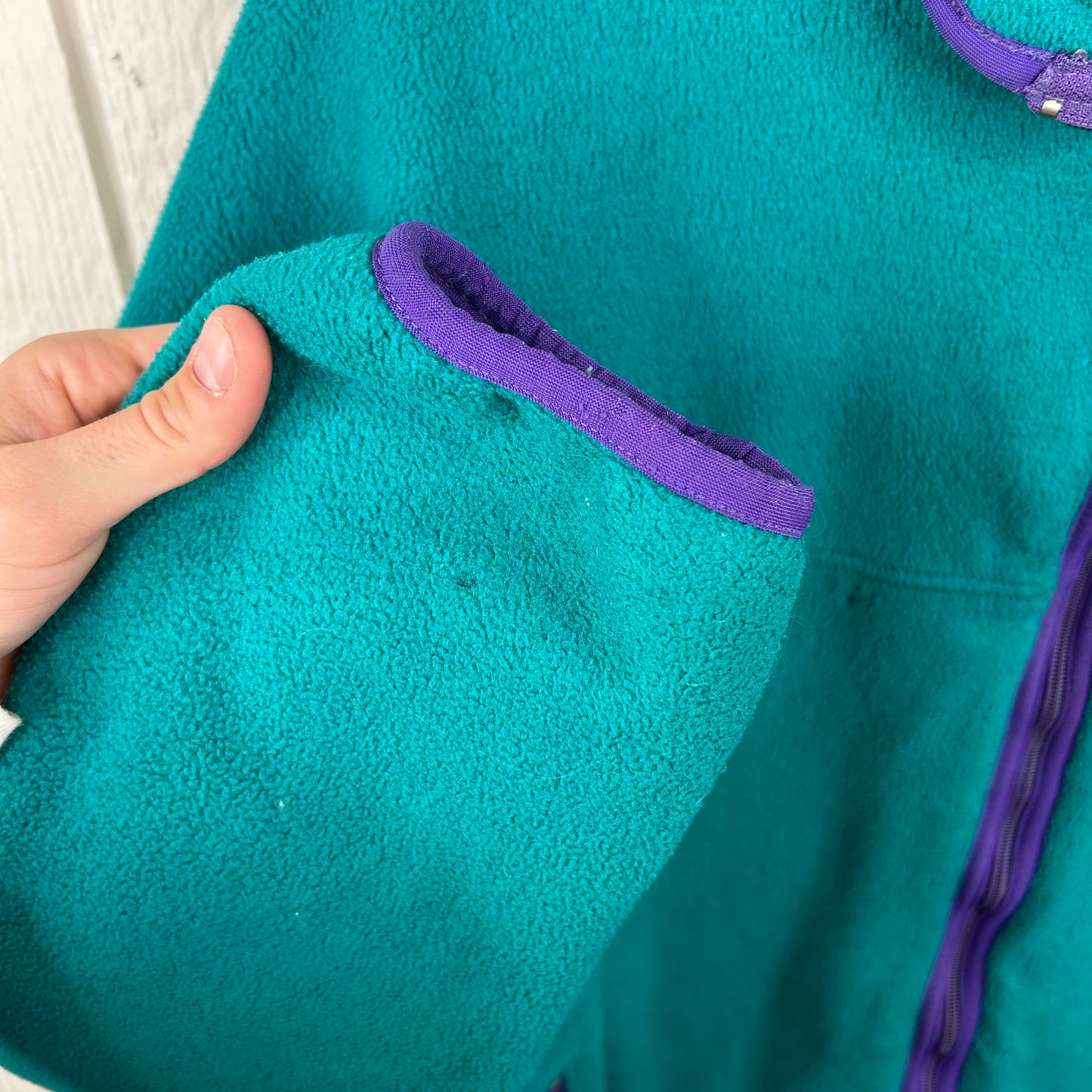 Vintage 90's Teal LLBean Full-Zip Fleece Jacket (XL)