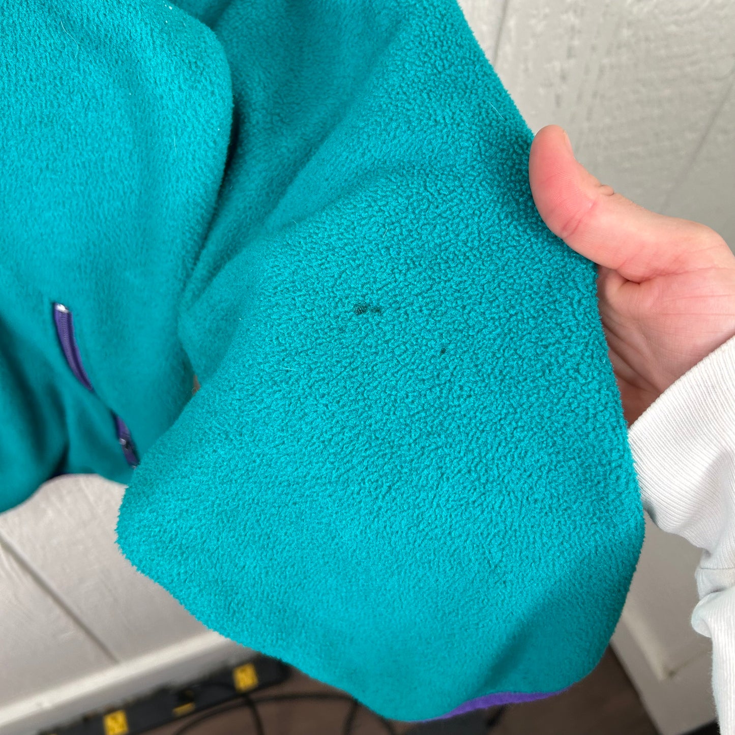 Vintage 90's Teal LLBean Full-Zip Fleece Jacket (XL)