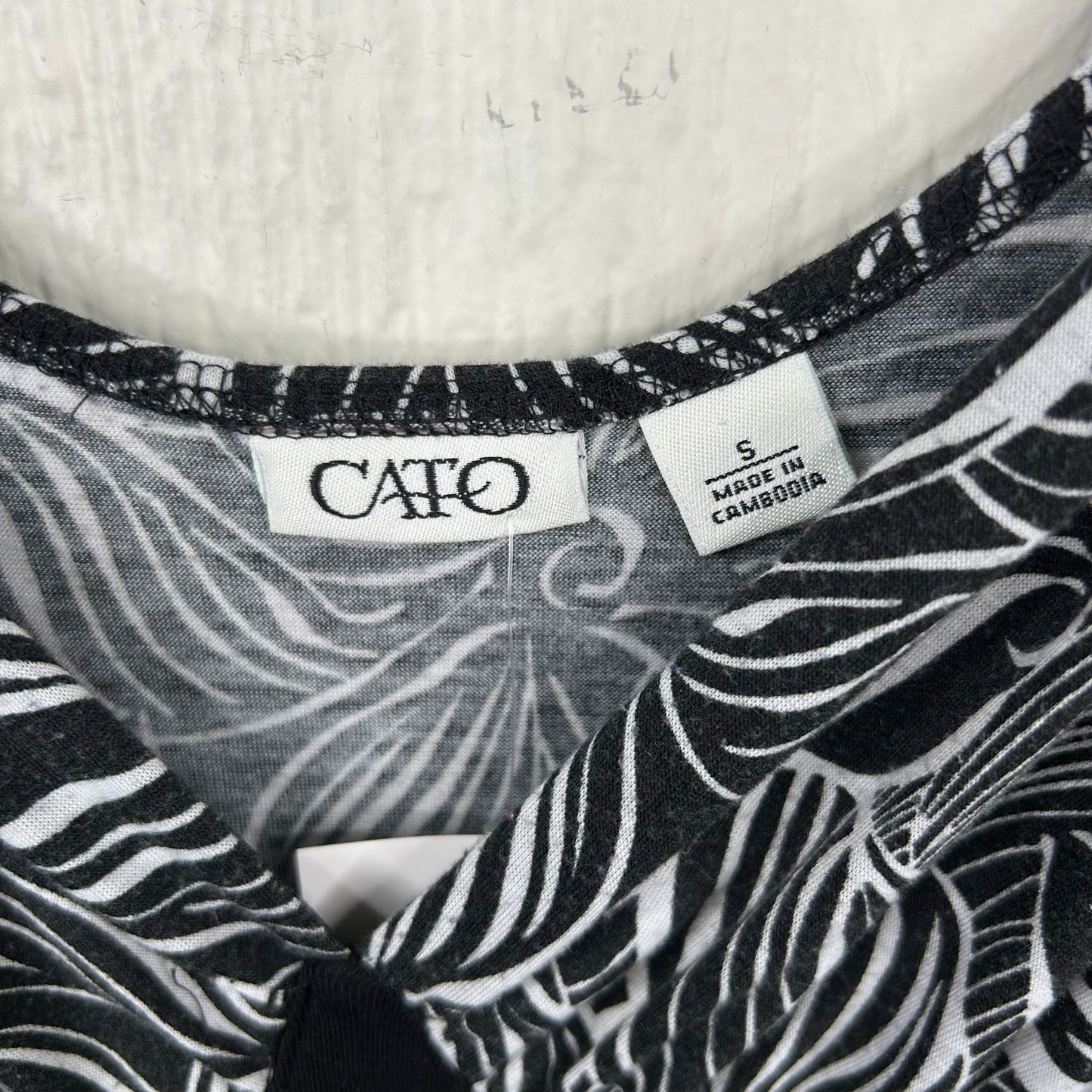 Y2K Black & White Floral Pattern Babydoll Tank (S)
