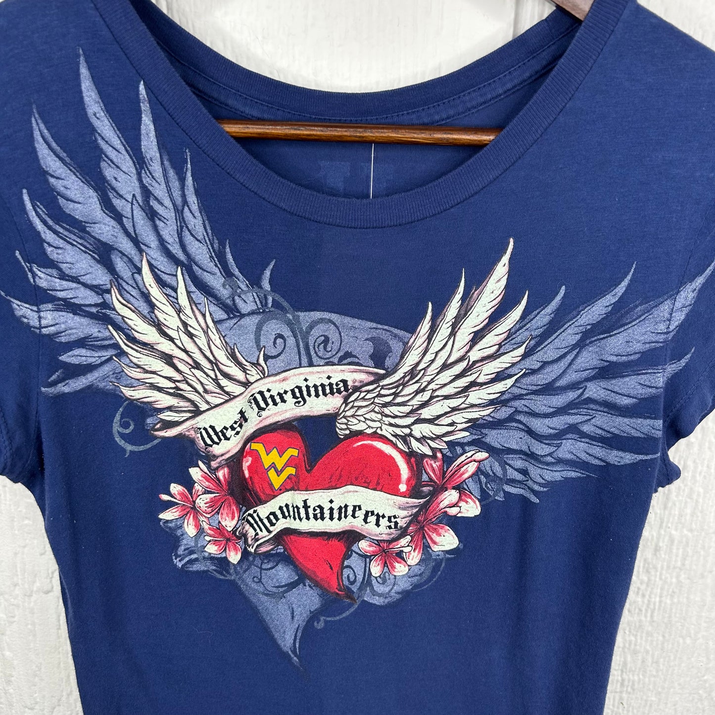 Y2K WVU Mountaineers Graphic Baby Tee (M)