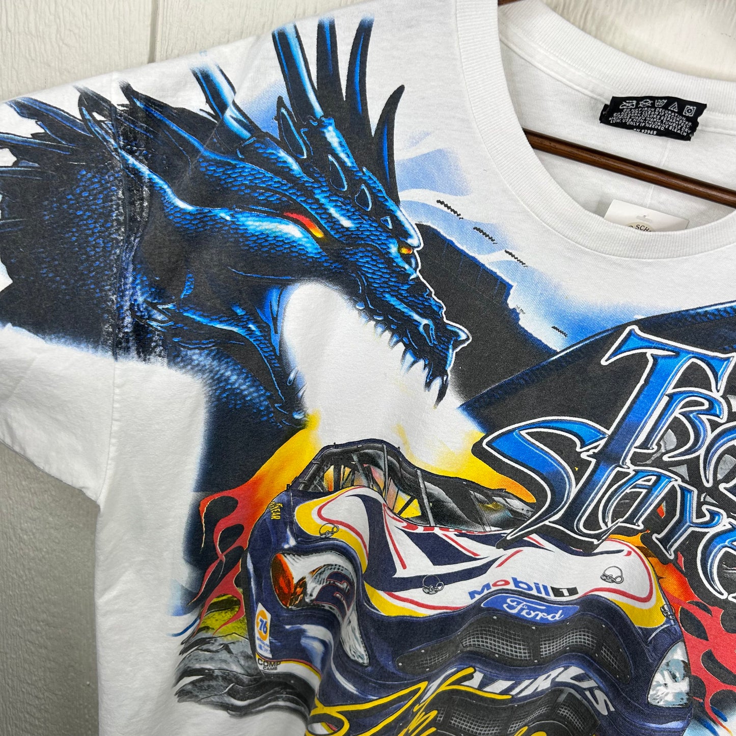 Vintage 90's Track Slayer NASCAR All Over Print Graphic Tee (L)