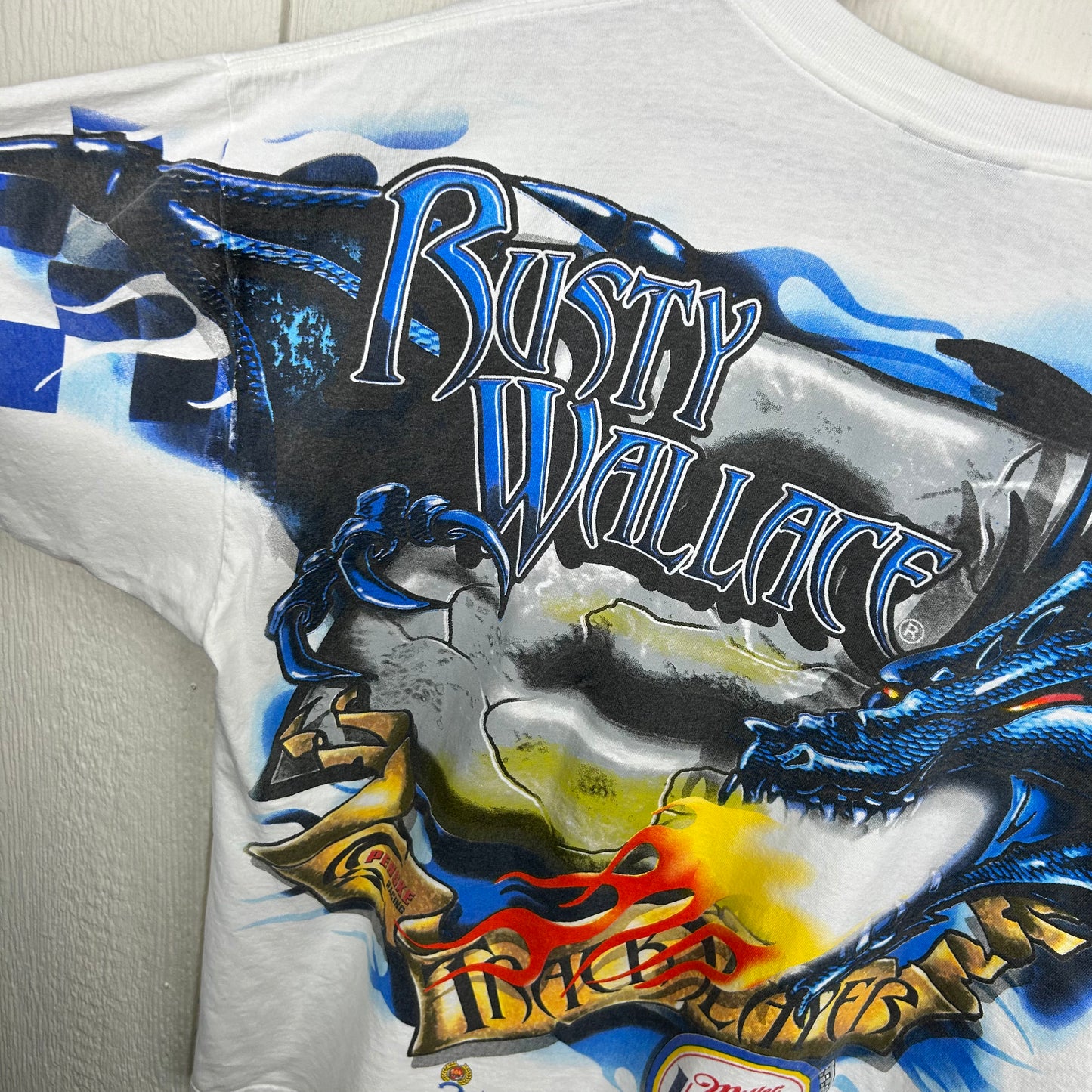 Vintage 90's Track Slayer NASCAR All Over Print Graphic Tee (L)