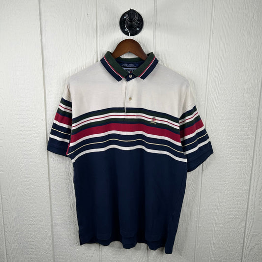 Y2K Tommy Hilfiger Striped Polo Shirt (L)