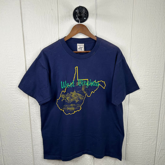 Vintage 90s West Virginia State Outline Tee (L)