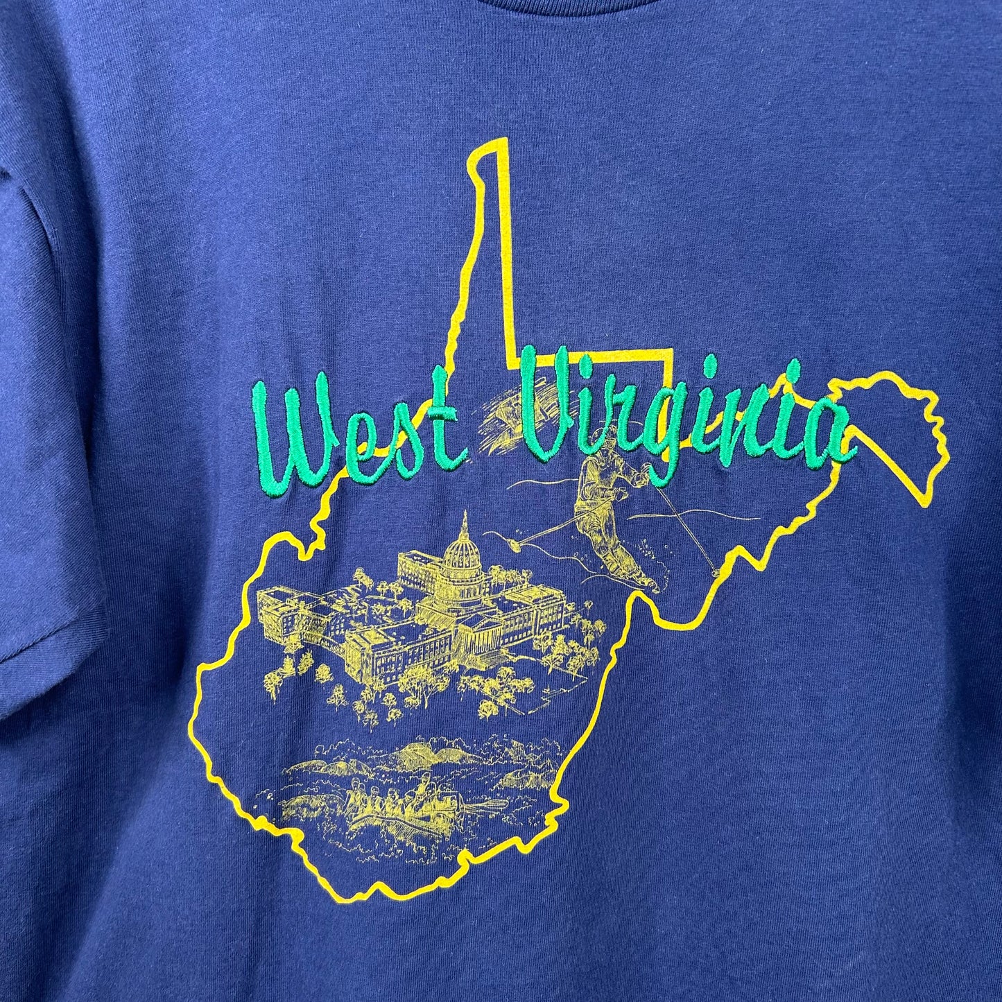 Vintage 90s West Virginia State Outline Tee (L)