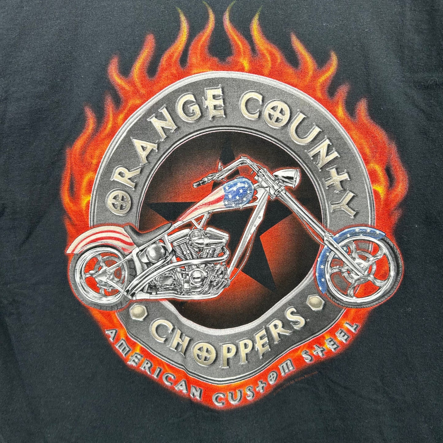 Y2K Orange County Choppers Flames Graphic Tee (M)