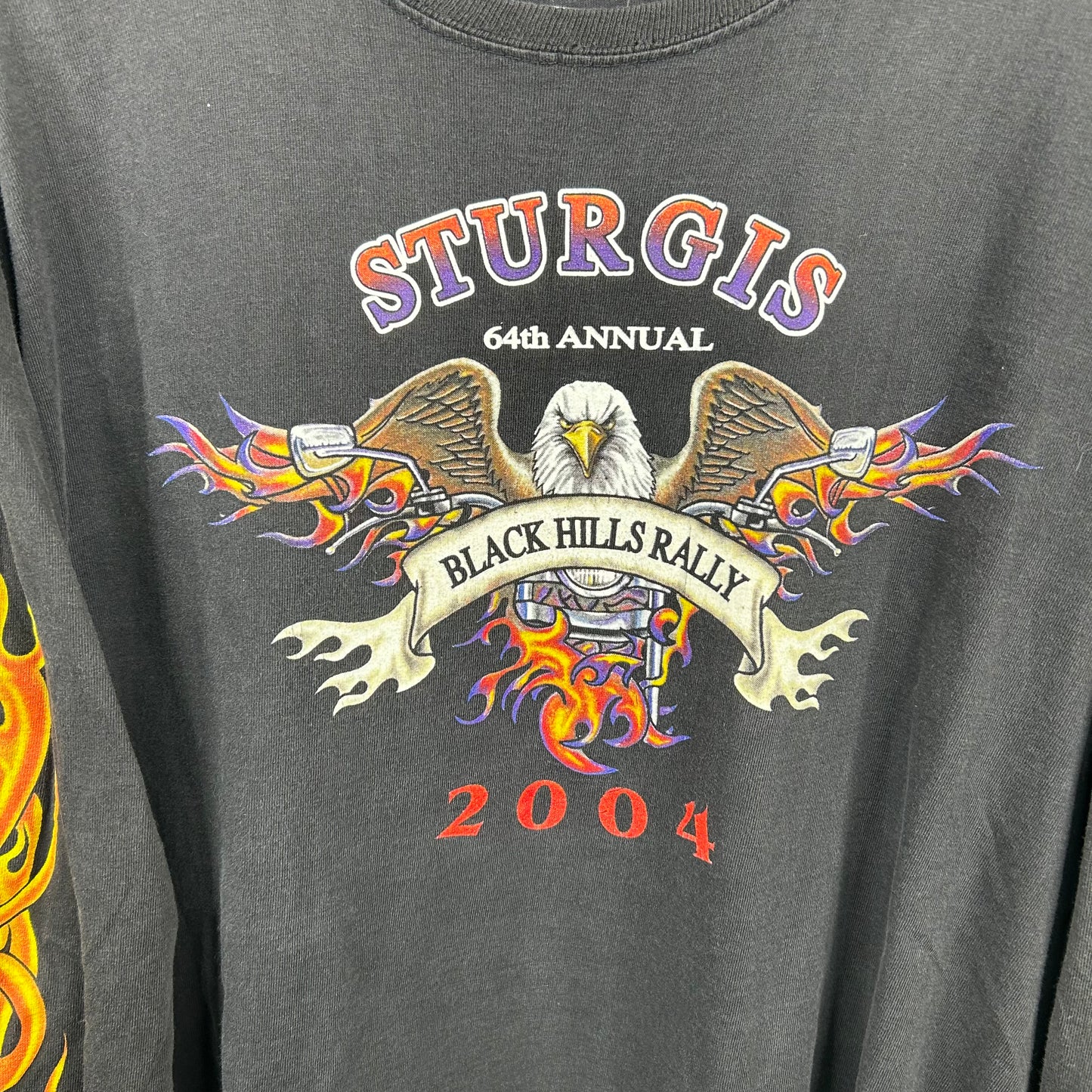 Y2K Sturgis Black Hills Rally Flames Long Sleeve Tee (XL)