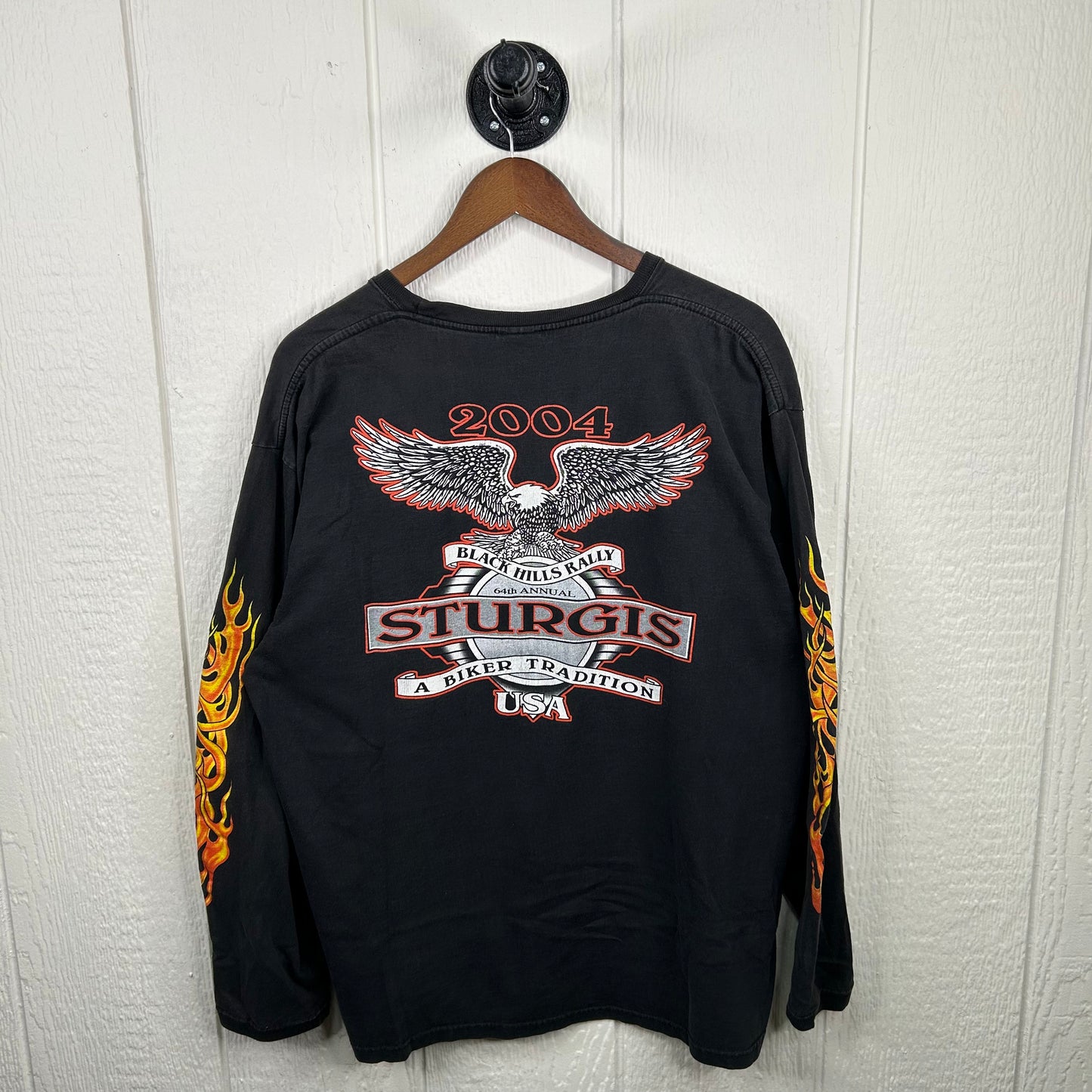 Y2K Sturgis Black Hills Rally Flames Long Sleeve Tee (XL)