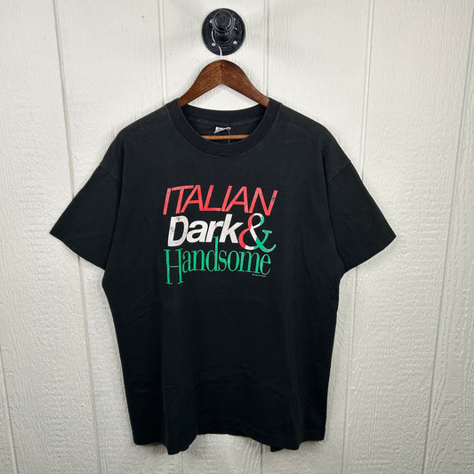 Vintage 90's 'Italian, Dark & Handsome' Tee (XL)