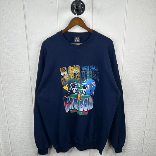 Vintage 1997 WVU vs. UNC Toyota Gator Bowl Crewneck (XL)