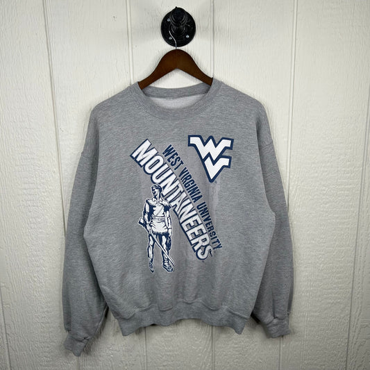 Vintage Y2K West Virginia Mountaineers Graphic Print Crewneck (L)
