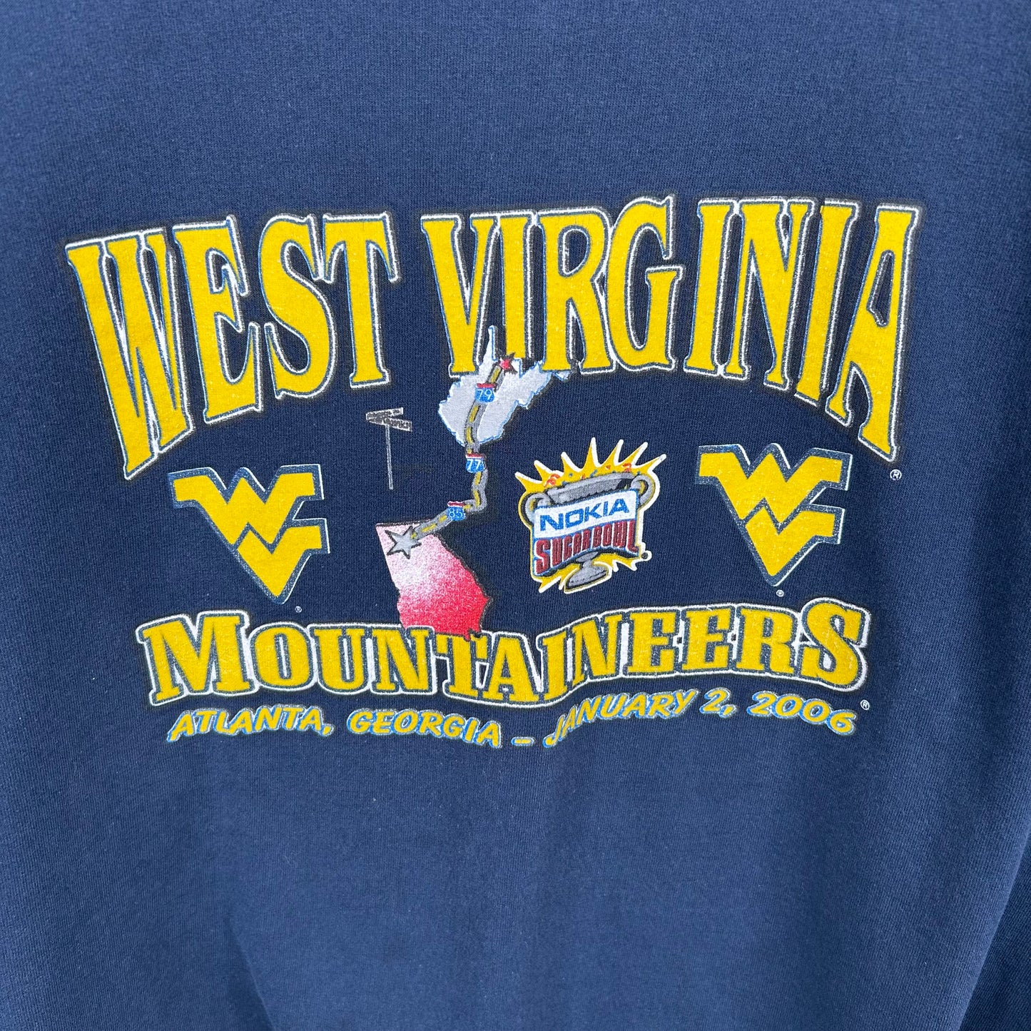 Vintage 2006 WVU Mountaineers Nokia Sugar Bowl Crewneck (L)