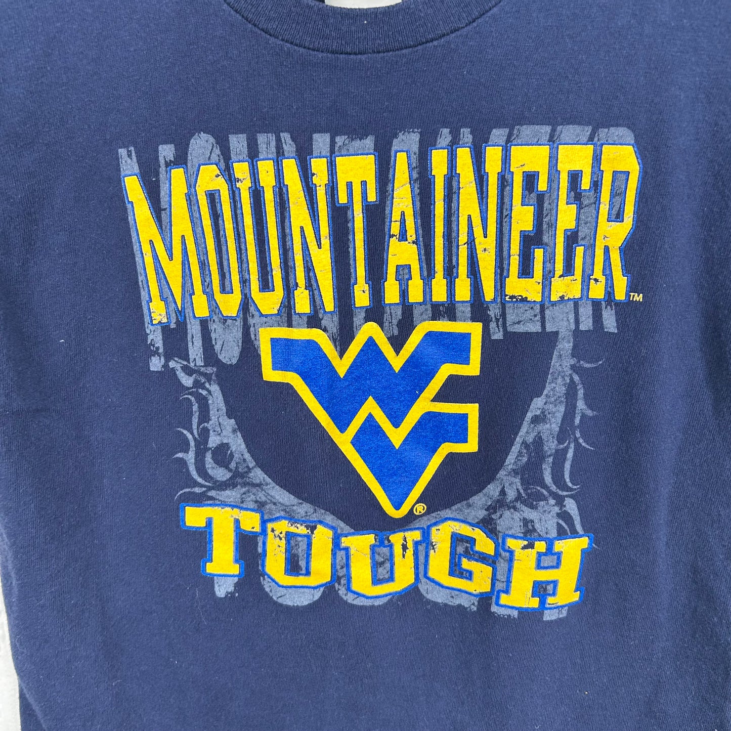 Y2K WVU Mountaineer Tough Double-Sided Baby Tee (S)