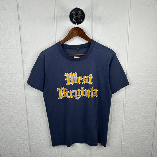 Vintage 80's West Virginia Script Print Graphic Tee (L)