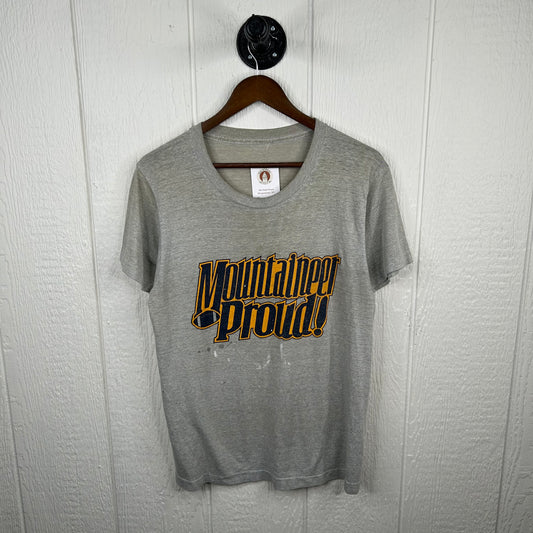 Vintage 80's Mountaineer Proud Thrashed Graphic Tee (M)