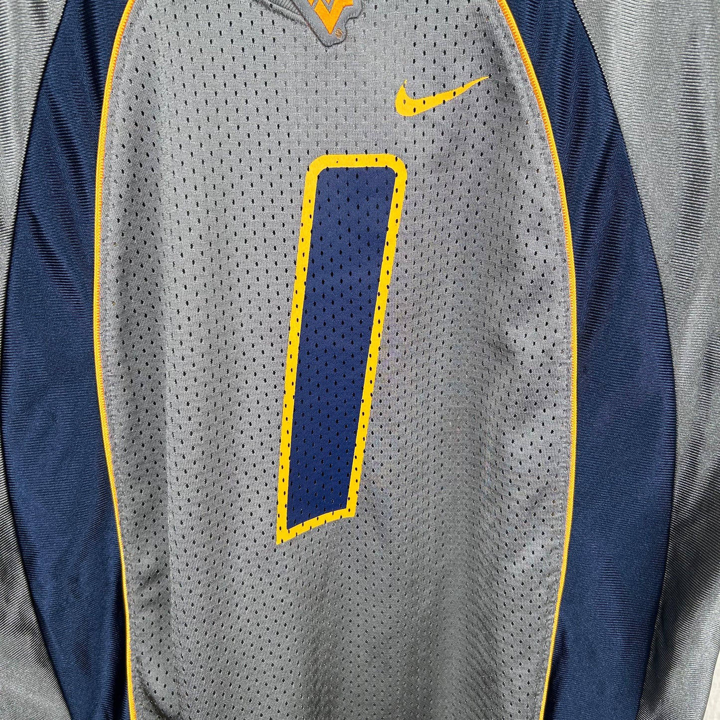 Y2K WVU Number 1 Gray Nike Football Jersey (S)