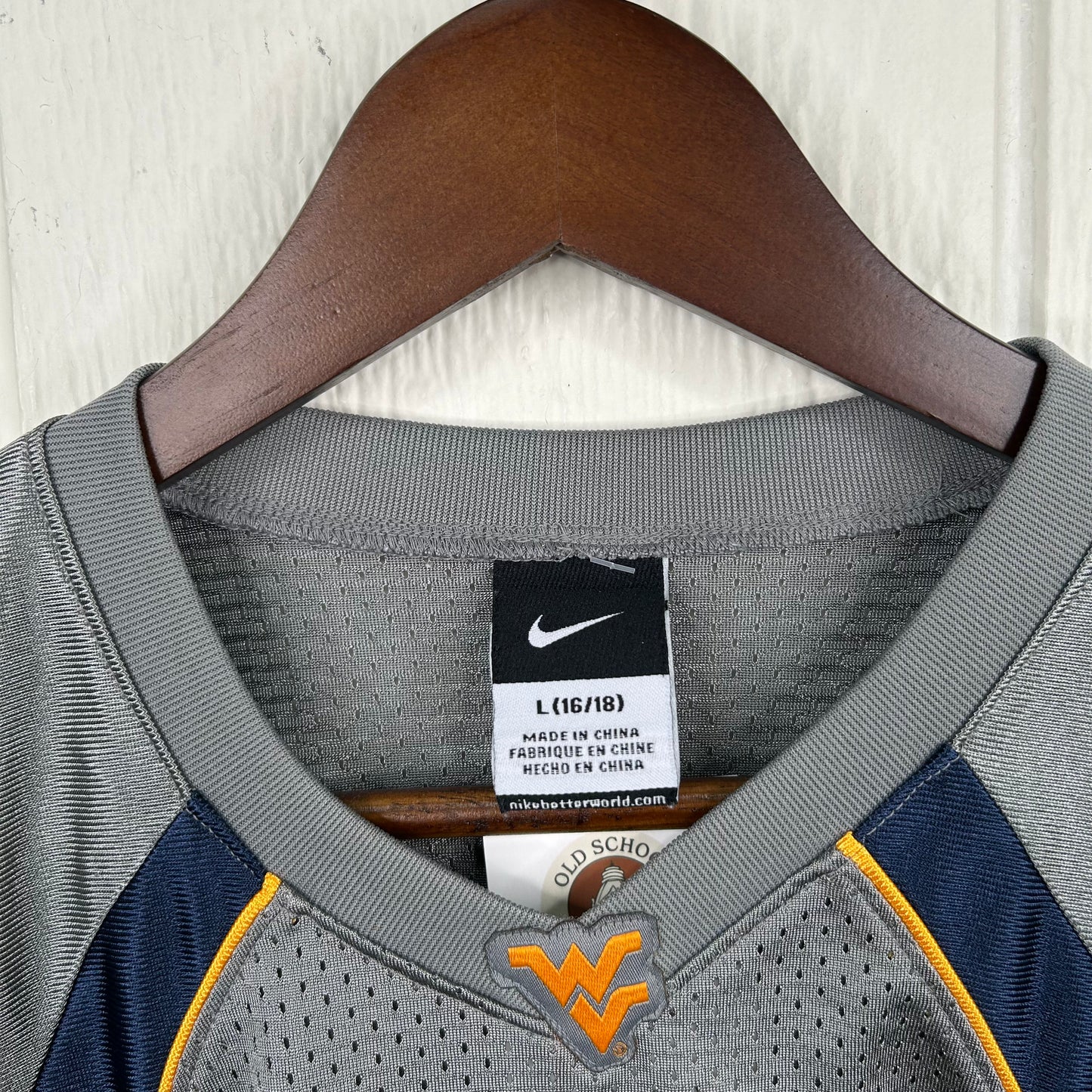 Y2K WVU Number 1 Gray Nike Football Jersey (S)
